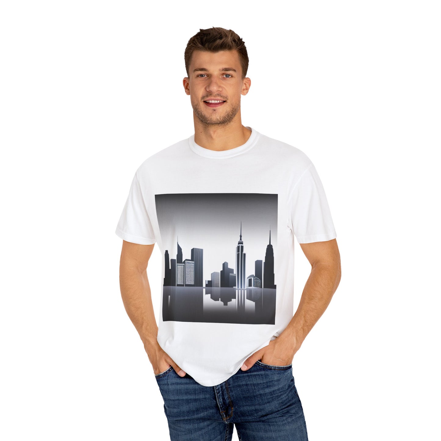 City Skylione Unisex Garment-Dyed T-shirt Printify