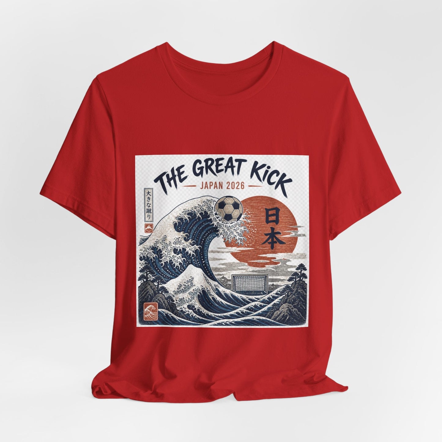 The Great Kick Japan 2028 Wave Tee — Vintage Japanese Surf & Martial Arts Graphic T-Shirt Printify