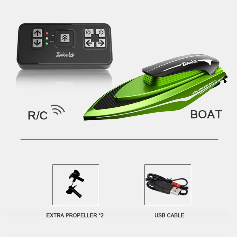 Mini RC Boats High Speed Electronic Remote Control Racing Ship with Led Light Children Competition Water Toys for Kids Gifts Zagiz