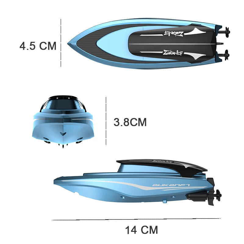 Mini RC Boats High Speed Electronic Remote Control Racing Ship with Led Light Children Competition Water Toys for Kids Gifts Zagiz