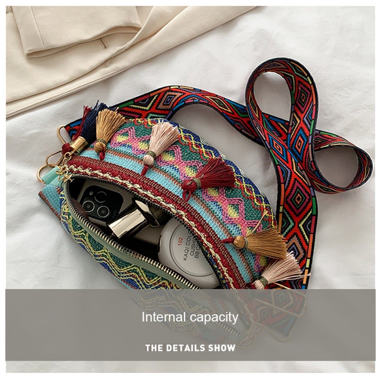 Women Folk Style Waist Bags with Adjustable Strap Zagiz