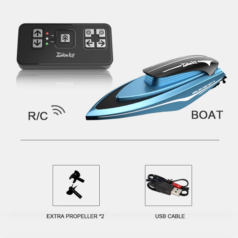 Mini RC Boats High Speed Electronic Remote Control Racing Ship with Led Light Children Competition Water Toys for Kids Gifts Zagiz