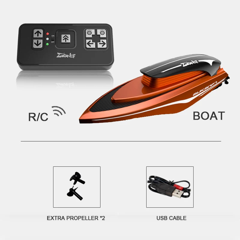 Mini RC Boats High Speed Electronic Remote Control Racing Ship with Led Light Children Competition Water Toys for Kids Gifts Zagiz