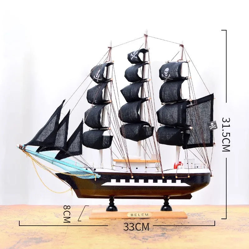 Simulation pirate boat Room Ornaments,Handmade Wooden Ship,Home Decoration,Study Office Decoration,Children's Day,Birthday Gift Zagiz