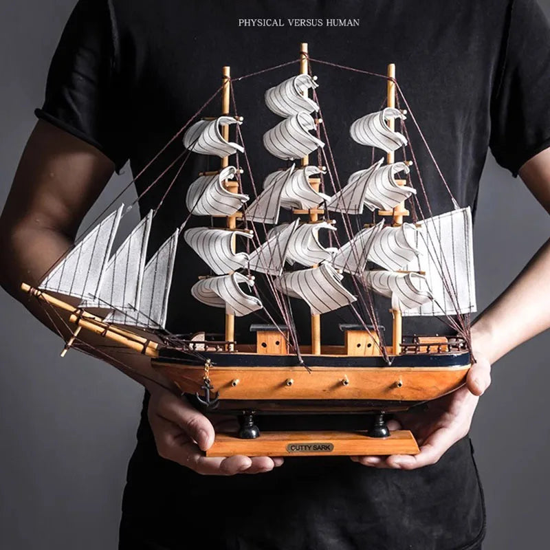 Simulation pirate boat Room Ornaments,Handmade Wooden Ship,Home Decoration,Study Office Decoration,Children's Day,Birthday Gift Zagiz