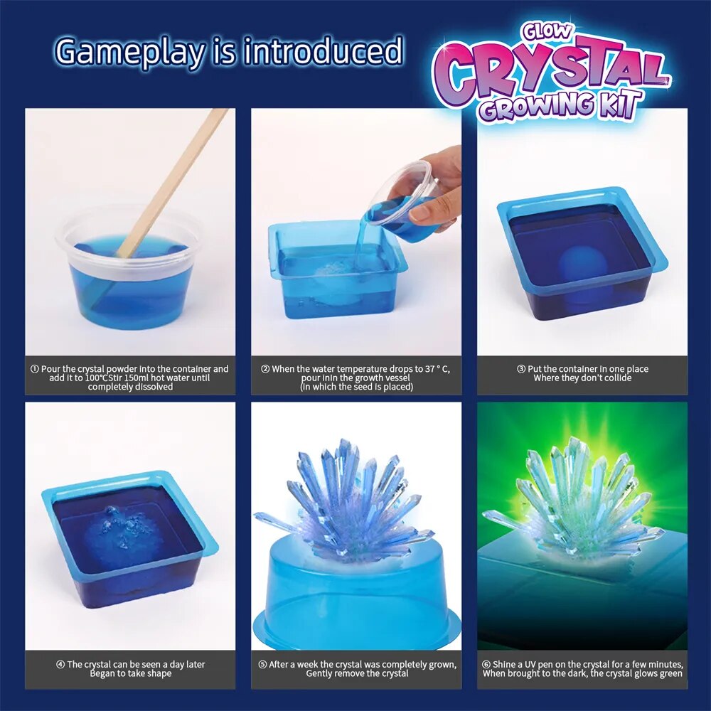 DIY Handmade Glow Crystal Planting Crystallization Chemical Experiment Set For Kids Zagiz