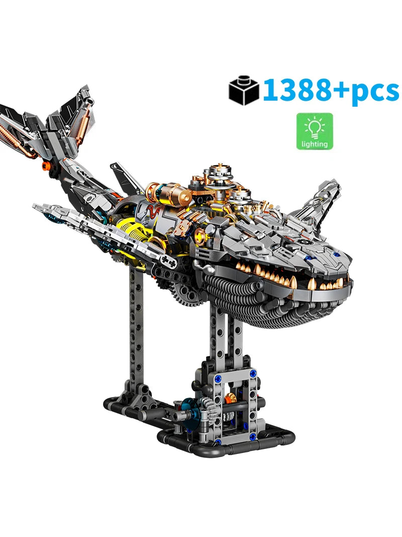 Technical Mechanical Whale Sea Life Set With light Building Blocks Bricks Animal World Model Boys Assembly Toys for Kid Gifts Zagiz
