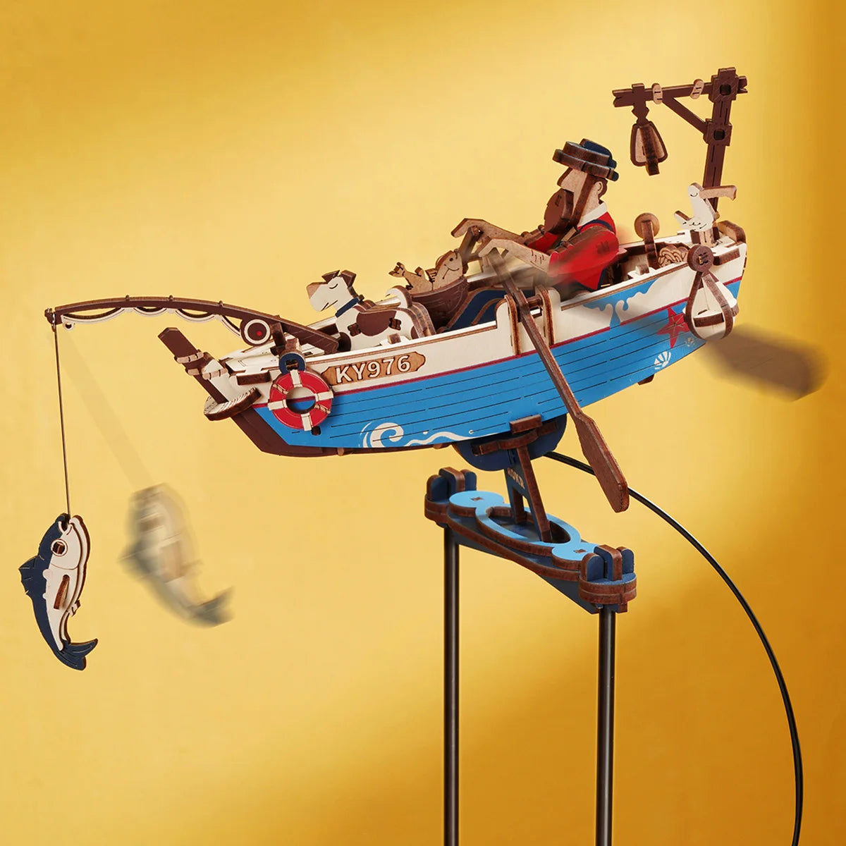Robotime Rokr 3D Puzzle Ocean Fisher DIY Pendulum Toy Gifts for Family Colleague Home Decoration Toys Building Block Kits Zagiz