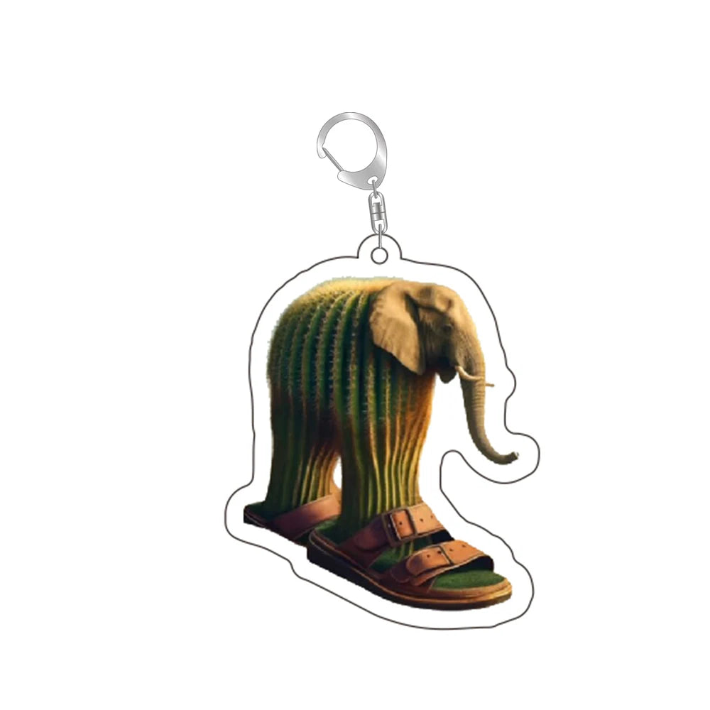 Italian Brainrot Funny Acrylic Animal Keychains Ring Bag Car Women Men Jewelry Children Pendant Jewelry Accessory Fan Love Gifts Zagiz