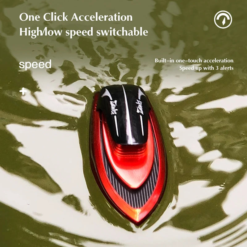 Mini RC Boats High Speed Electronic Remote Control Racing Ship with Led Light Children Competition Water Toys for Kids Gifts Zagiz