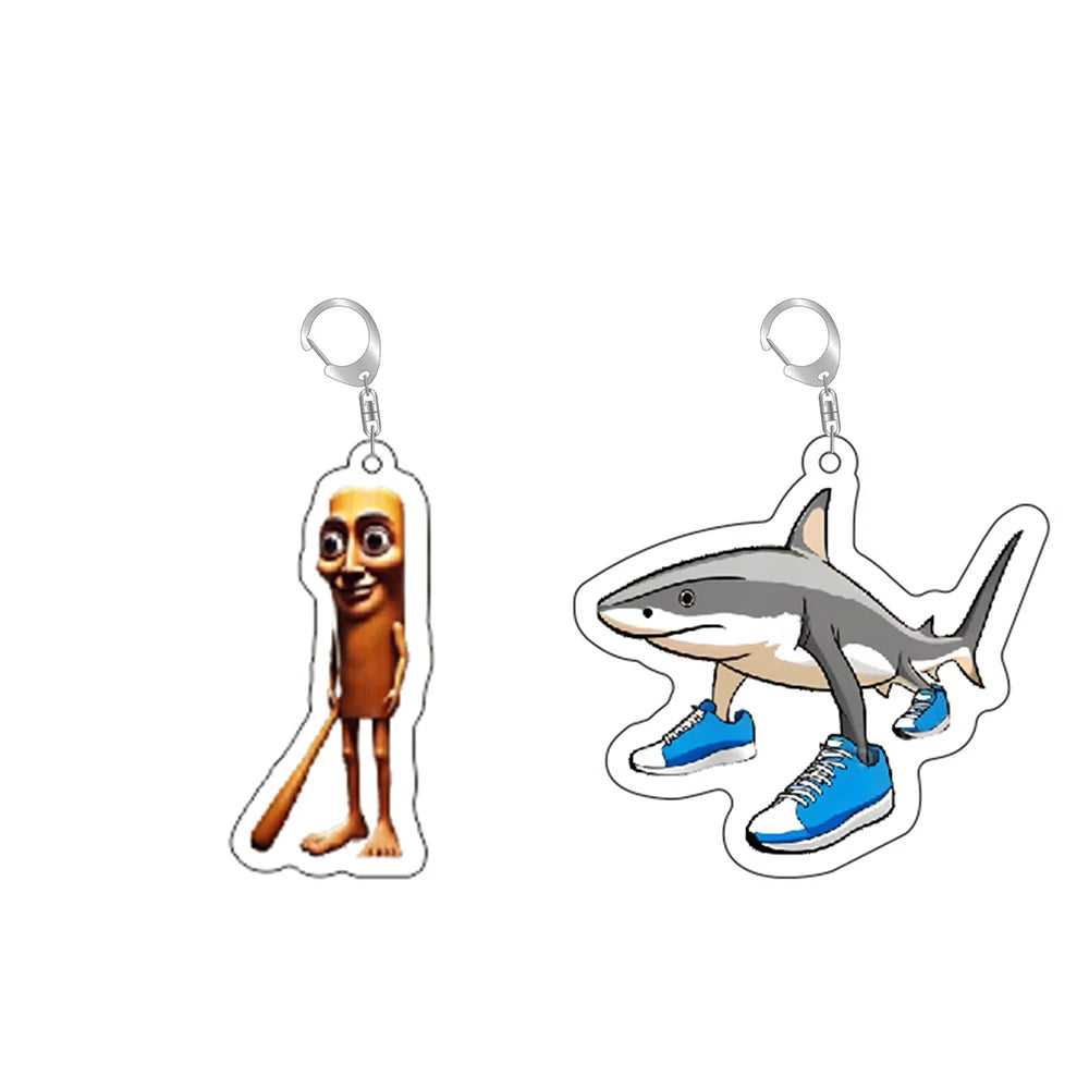Italian Brainrot Funny Acrylic Animal Keychains Ring Bag Car Women Men Jewelry Children Pendant Jewelry Accessory Fan Love Gifts Zagiz