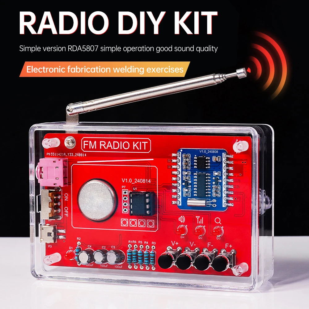 DIY FM Radio RDA5807 87-108MHZ FM Radio DIY Kit Welding Practice Parts DIY Soldering Project Practice Solder Zagiz