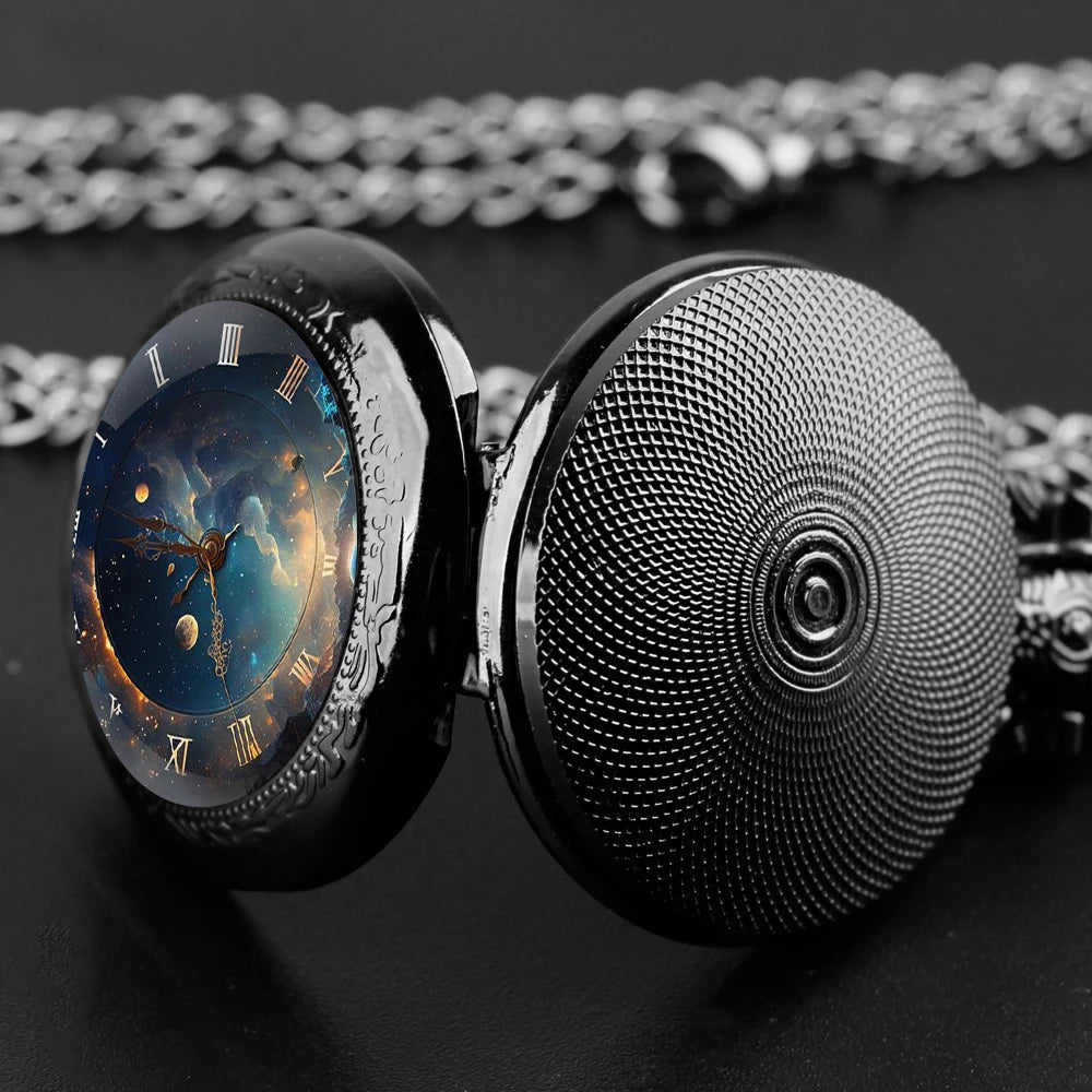 Unique Steampunk Glass Dome Vintage Quartz Pocket Watch Men Women Pendant Necklace Chain Charm Clock Hours Watch Jewelry Gifts Zagiz