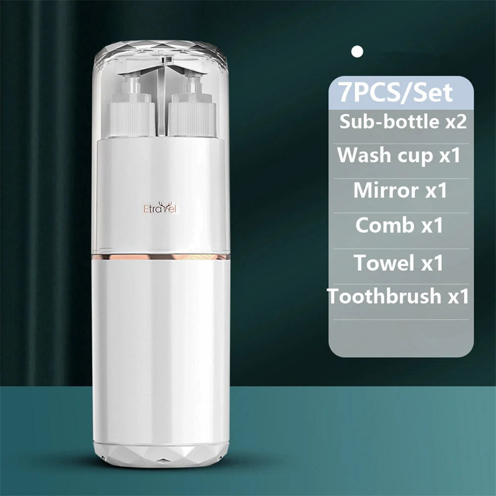 Portable Travel Wash Set Toothpaste Shampoo Storage Bottle Bathroom Multifunction Creative Travel Cup Toothbrush Organizer Box Zagiz