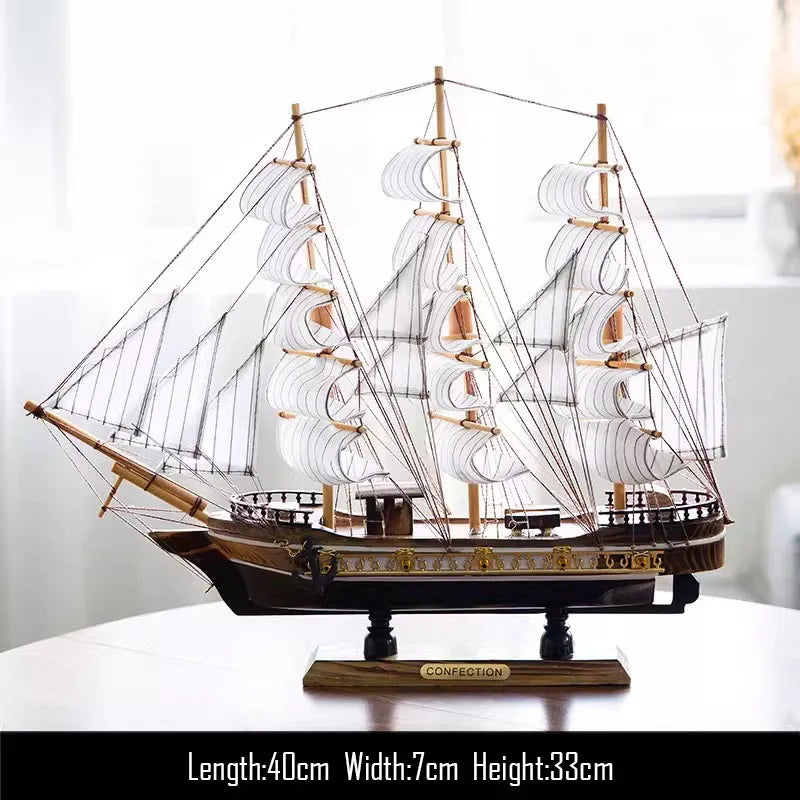 Simulation pirate boat Room Ornaments,Handmade Wooden Ship,Home Decoration,Study Office Decoration,Children's Day,Birthday Gift Zagiz
