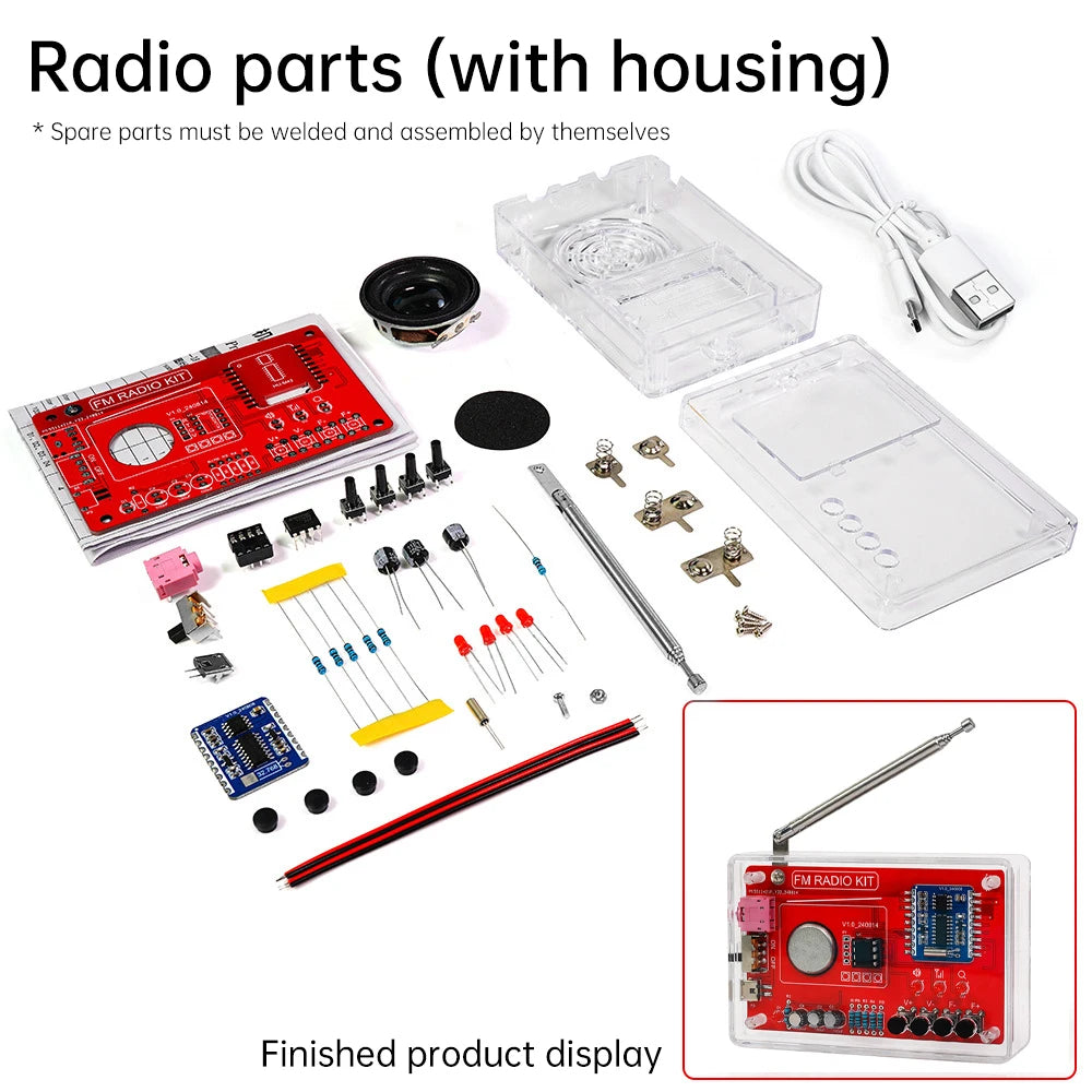 DIY FM Radio RDA5807 87-108MHZ FM Radio DIY Kit Welding Practice Parts DIY Soldering Project Practice Solder Zagiz