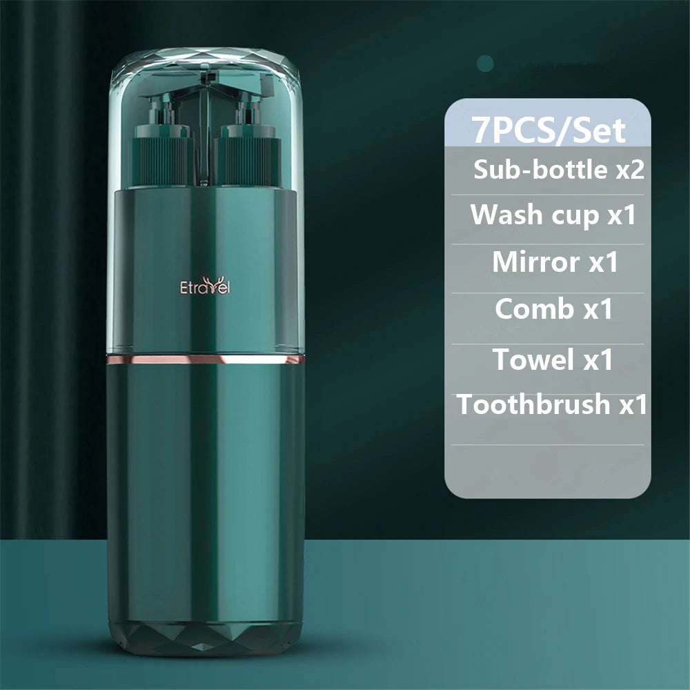 Portable Travel Wash Set Toothpaste Shampoo Storage Bottle Bathroom Multifunction Creative Travel Cup Toothbrush Organizer Box Zagiz