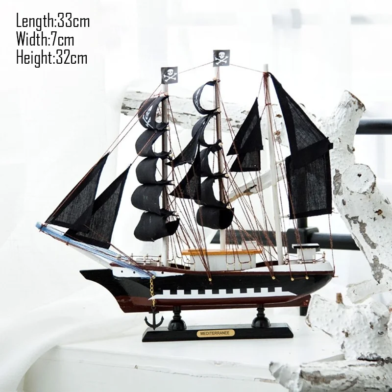 Simulation pirate boat Room Ornaments,Handmade Wooden Ship,Home Decoration,Study Office Decoration,Children's Day,Birthday Gift Zagiz