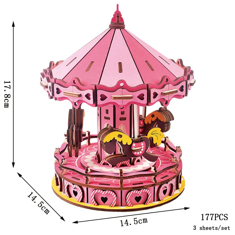 Retro Bus European-style Campervan 3D Wooden Car Puzzle DIY Sailing Ship Airplane Building House Model Jigsaw Toys For Children Zagiz
