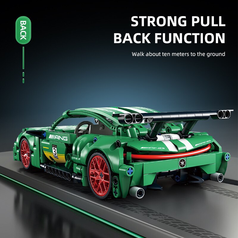ToylinX Technical Super Racing Car 456PCS Model Building Blocks Automobile Pull Back DIY Vehicle Children Construction Toys Zagiz