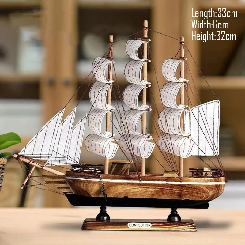Simulation pirate boat Room Ornaments,Handmade Wooden Ship,Home Decoration,Study Office Decoration,Children's Day,Birthday Gift Zagiz