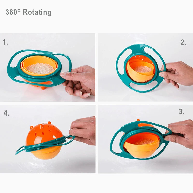 Gyro Bowl Children Rotary Balance Feeding Dish Zagiz