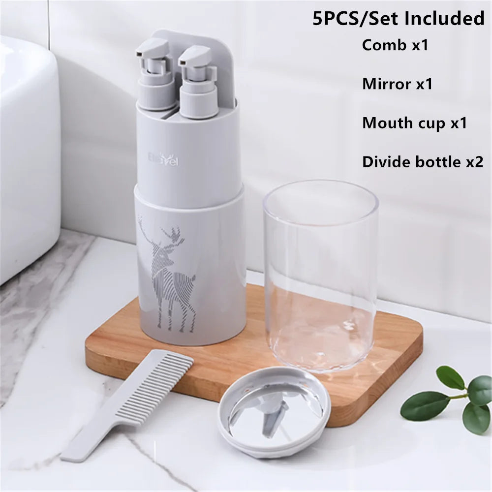 Portable Travel Wash Set Toothpaste Shampoo Storage Bottle Bathroom Multifunction Creative Travel Cup Toothbrush Organizer Box Zagiz