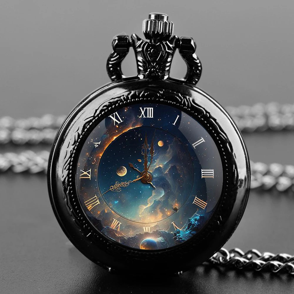 Unique Steampunk Glass Dome Vintage Quartz Pocket Watch Men Women Pendant Necklace Chain Charm Clock Hours Watch Jewelry Gifts Zagiz