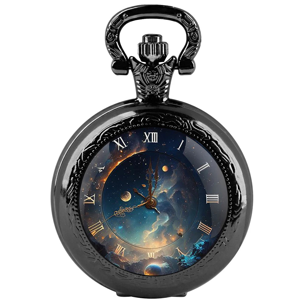 Unique Steampunk Glass Dome Vintage Quartz Pocket Watch Men Women Pendant Necklace Chain Charm Clock Hours Watch Jewelry Gifts Zagiz