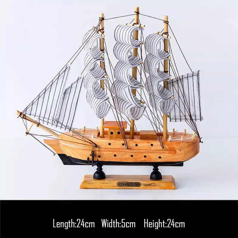 Simulation pirate boat Room Ornaments,Handmade Wooden Ship,Home Decoration,Study Office Decoration,Children's Day,Birthday Gift Zagiz