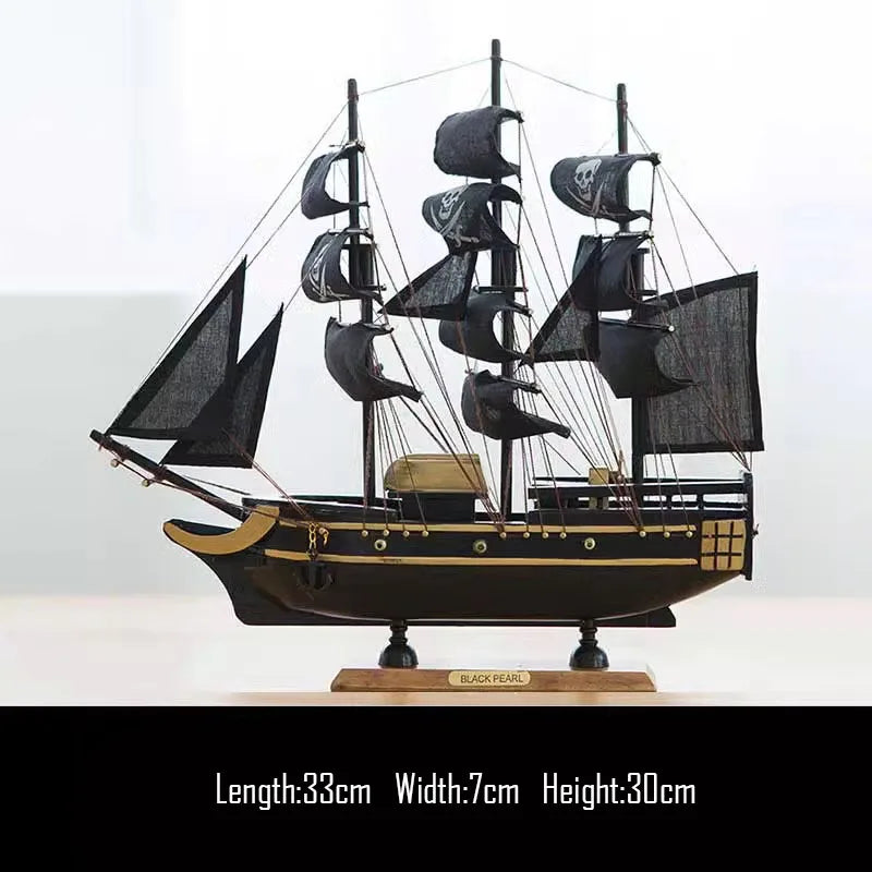 Simulation pirate boat Room Ornaments,Handmade Wooden Ship,Home Decoration,Study Office Decoration,Children's Day,Birthday Gift Zagiz