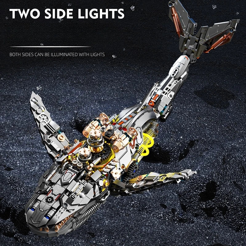 Mechanical Whale Sea Life Set With light Building Blocks Zagiz