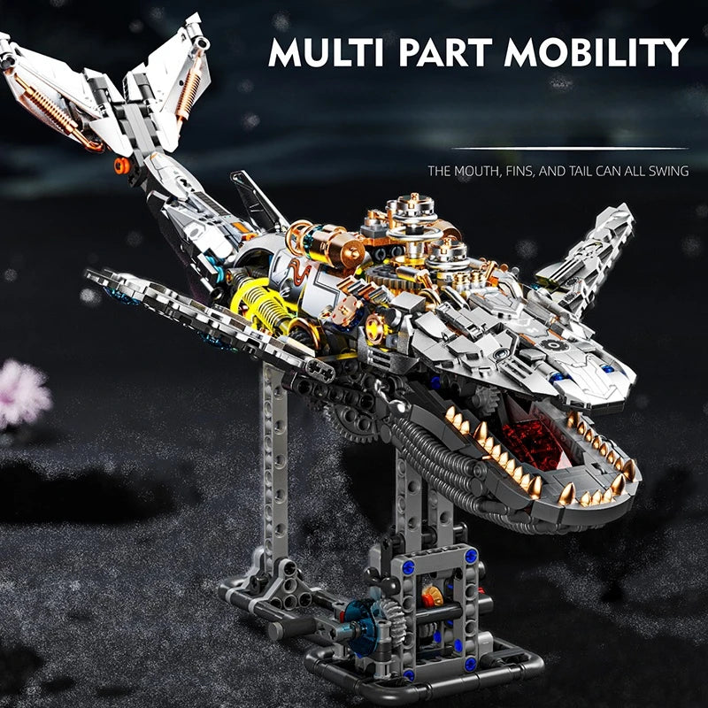 Technical Mechanical Whale Sea Life Set With light Building Blocks Bricks Animal World Model Boys Assembly Toys for Kid Gifts Zagiz