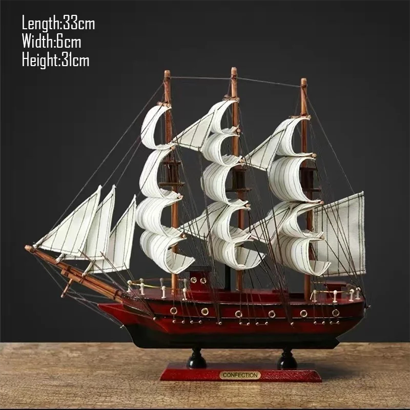 Simulation pirate boat Room Ornaments,Handmade Wooden Ship,Home Decoration,Study Office Decoration,Children's Day,Birthday Gift Zagiz