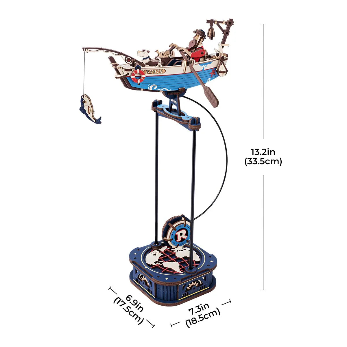 Robotime Rokr 3D Puzzle Ocean Fisher DIY Pendulum Toy Gifts for Family Colleague Home Decoration Toys Building Block Kits Zagiz