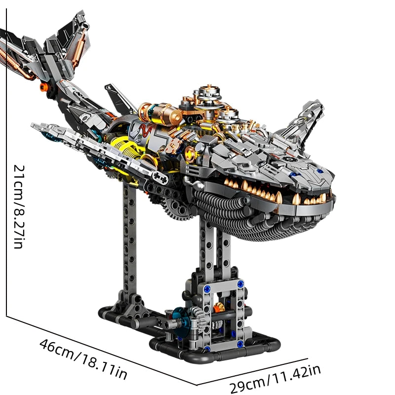 Mechanical Whale Sea Life Set With light Building Blocks Zagiz
