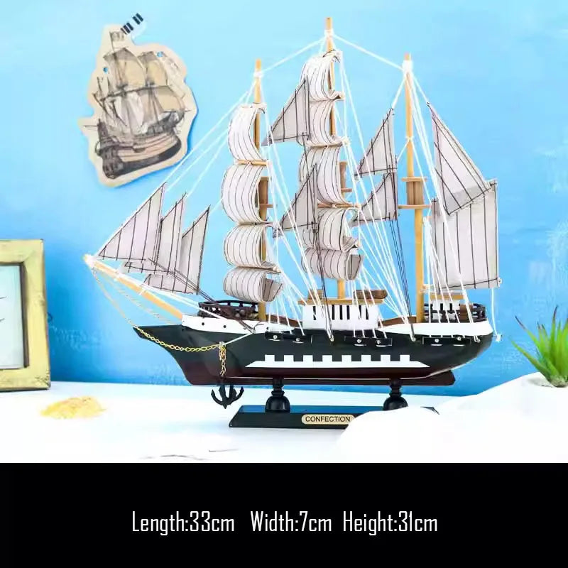 Simulation pirate boat Room Ornaments,Handmade Wooden Ship,Home Decoration,Study Office Decoration,Children's Day,Birthday Gift Zagiz
