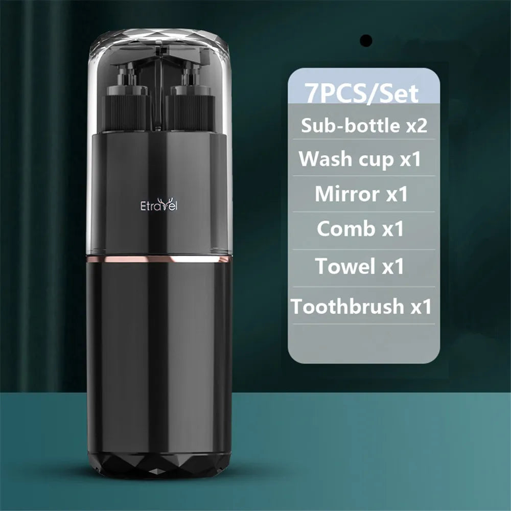 Portable Travel Wash Set Toothpaste Shampoo Storage Bottle Bathroom Multifunction Creative Travel Cup Toothbrush Organizer Box Zagiz