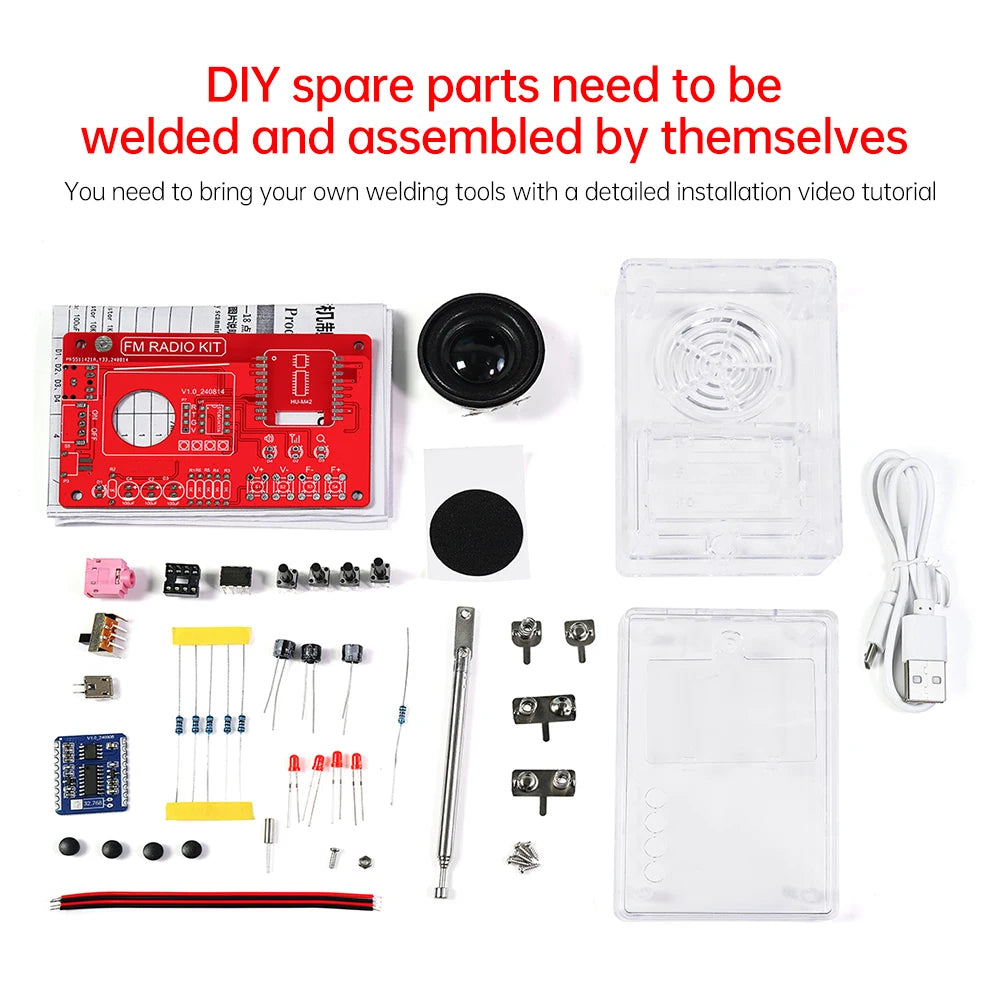 DIY FM Radio RDA5807 87-108MHZ FM Radio DIY Kit Welding Practice Parts DIY Soldering Project Practice Solder Zagiz