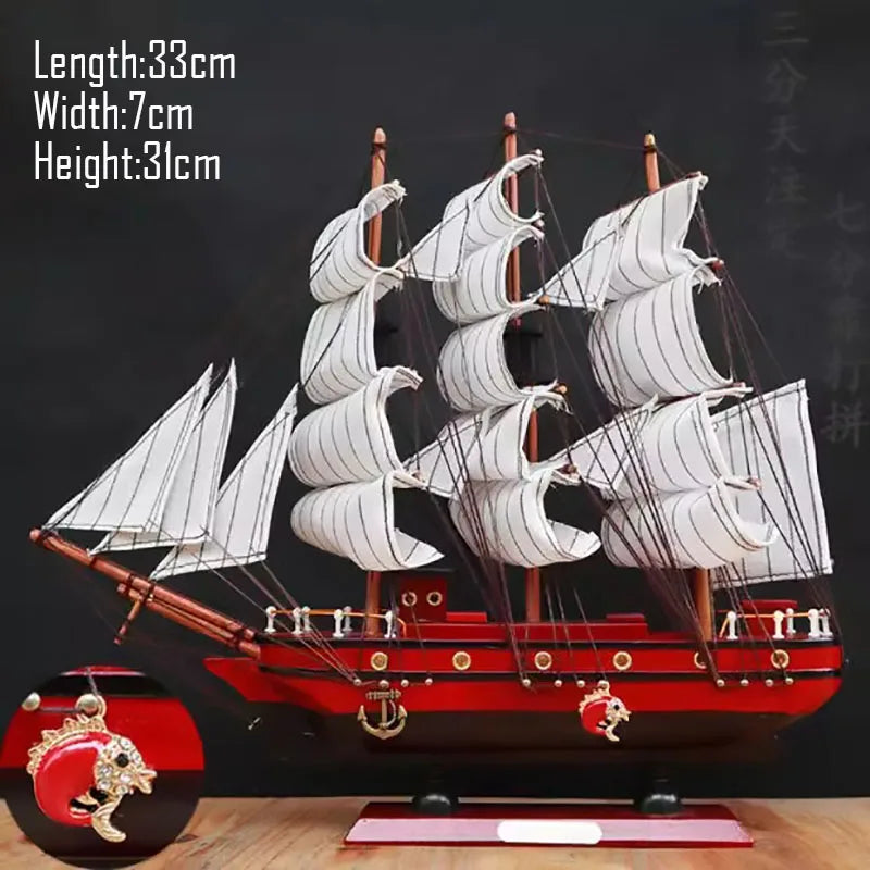 Simulation pirate boat Room Ornaments,Handmade Wooden Ship,Home Decoration,Study Office Decoration,Children's Day,Birthday Gift Zagiz