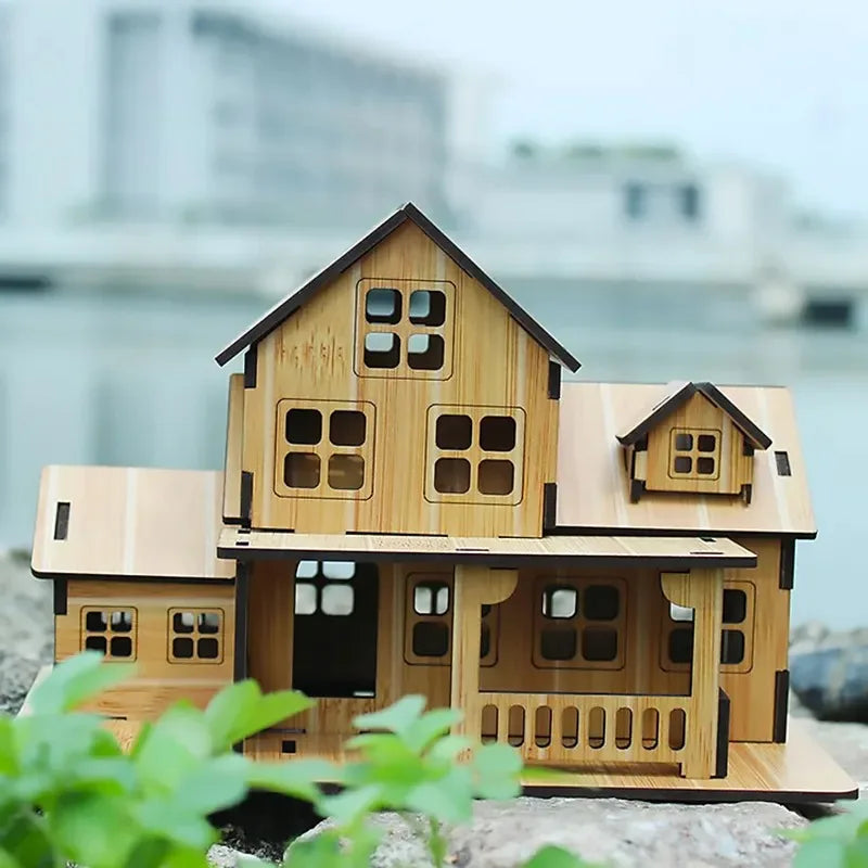 3D Wooden Puzzle Model GamesCozy Cottage DIY Handmade Mechanical wooden house for Kids Adult Kit Mechanical деревянный конструк Zagiz