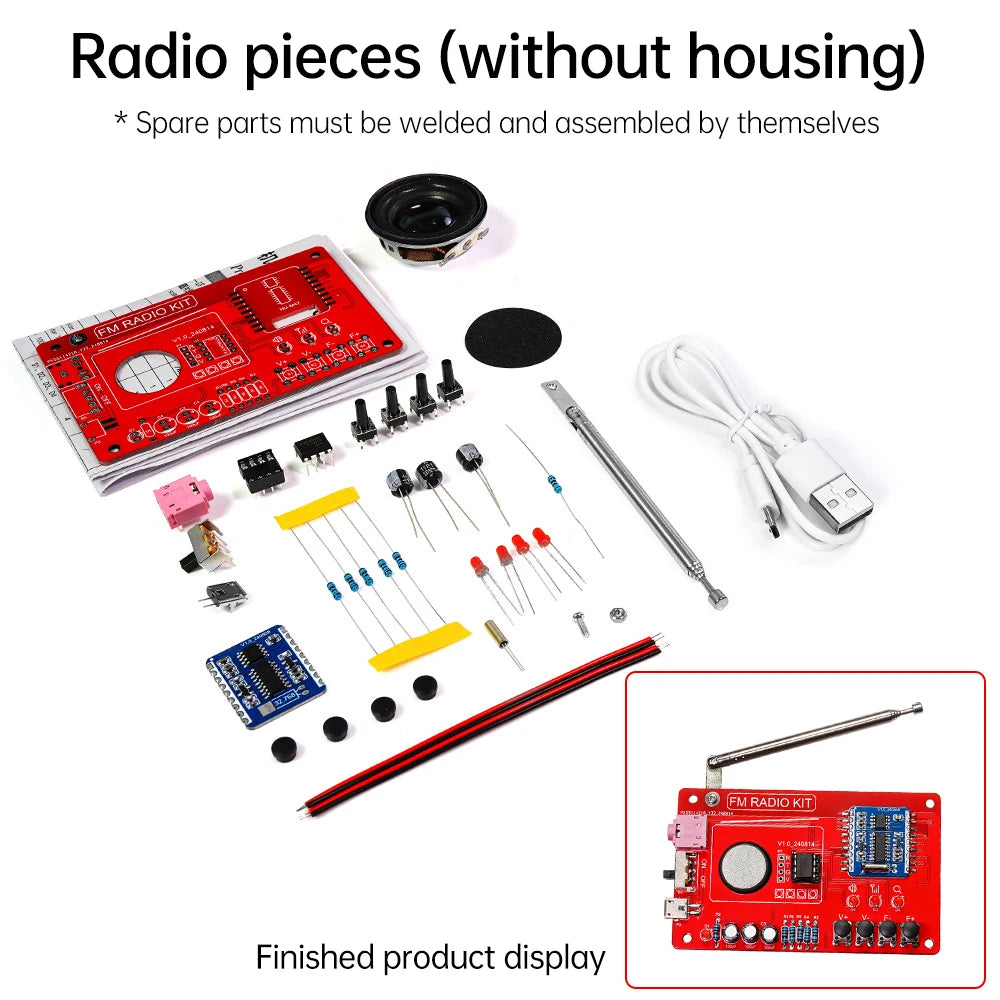 DIY FM Radio RDA5807 87-108MHZ FM Radio DIY Kit Welding Practice Parts DIY Soldering Project Practice Solder Zagiz