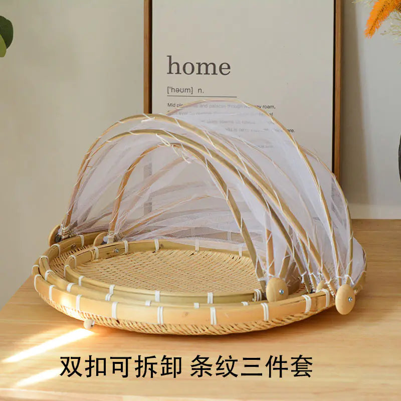 Bamboo Food Cover and Drain Basket for Kitchen Use Zagiz