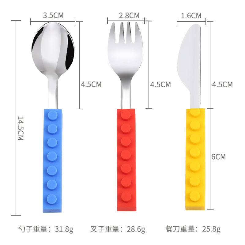 Stainless Steel LEGO Utensils Set for Kids Zagiz