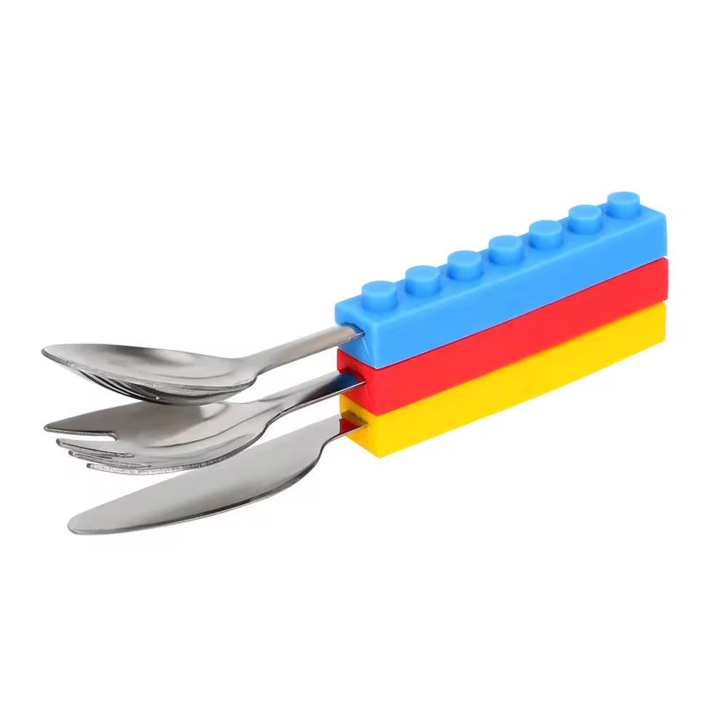 Stainless Steel LEGO Utensils Set for Kids Zagiz