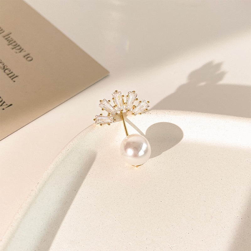 Pearl Brooch High-Grade Anti Slip Buckle Zagiz