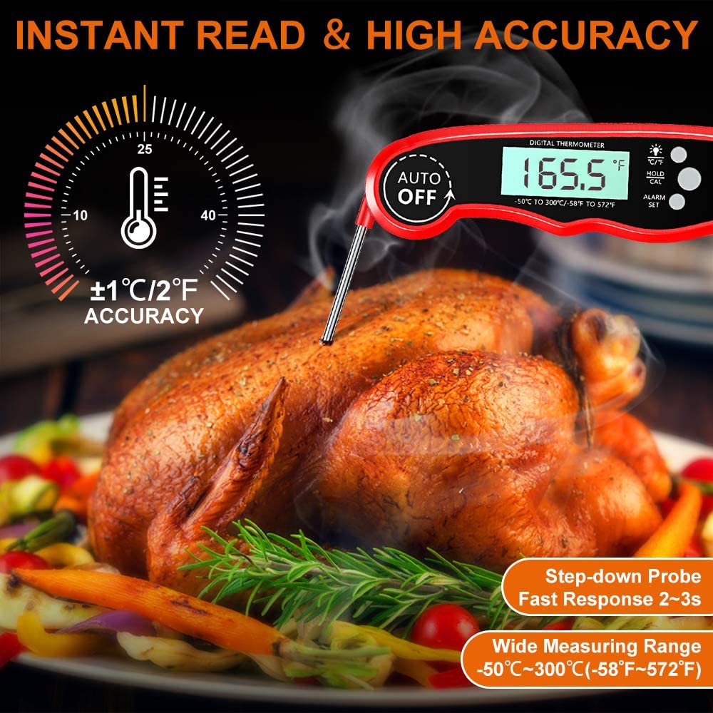 Instant Read Meat Thermometer Waterproof Ultra Fast Digital Thermometer Zagiz