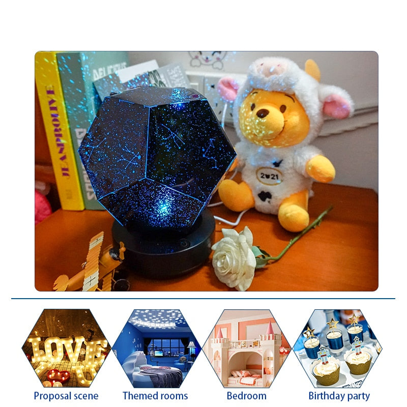LED Star Projector Lamp Children Bedroom Galaxy Night Light Zagiz