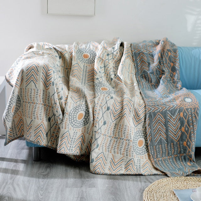 100% Cotton Boho Printed Blanket Zagiz