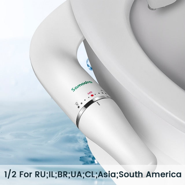 SAMODRA Ultra-Slim Bidet Toilet Seat Attachment With Brass Inlet Adjustable Water Pressure Bathroom Hygienic Shower Zagiz